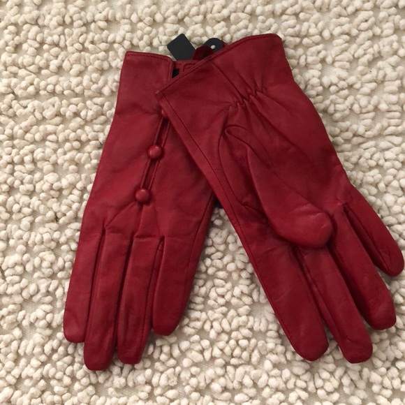 Dillard’s Accessories New Dillards Red Leather Gloves Medium Poshmark
